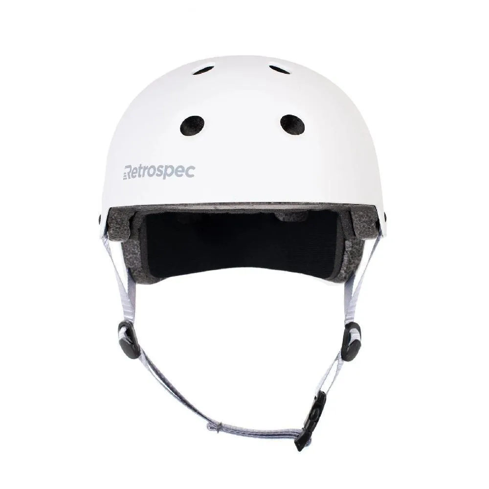 CM-2 Matte White Commuter Longboard Skateboard Helmet