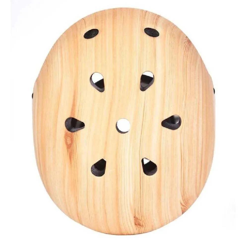 CM-2 Matte Wood Grain Commuter Longboard Skateboard Helmet