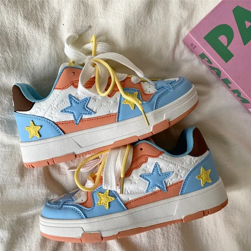 Colorful Stars Air Style Streetstyle Soft Girl Aesthetic Shoes Sneakers