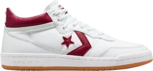 Converse Fastbreak Pro Leather Mid White Team Red Gum Sneakers, white