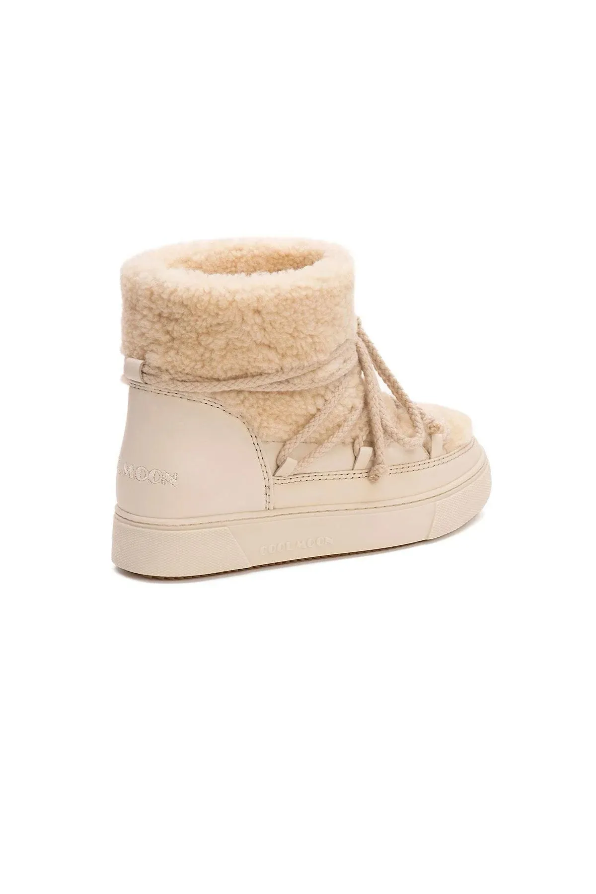 Cool Moon Women's Genuine Fur Sneakers SCB 355067 Beige