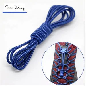 CORA WANG1 pair Locking no tie lazy  shoeLaces sneaker elastic Shoelaces children safe elastic shoe lace cordones ASL666B