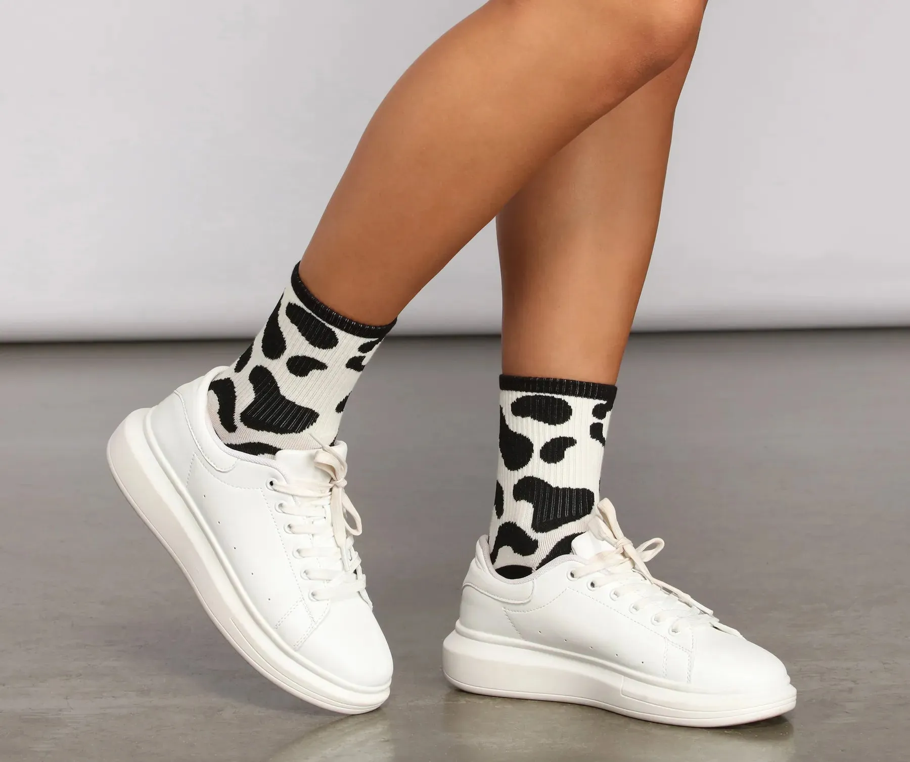 Cow Print Two Pack Socks