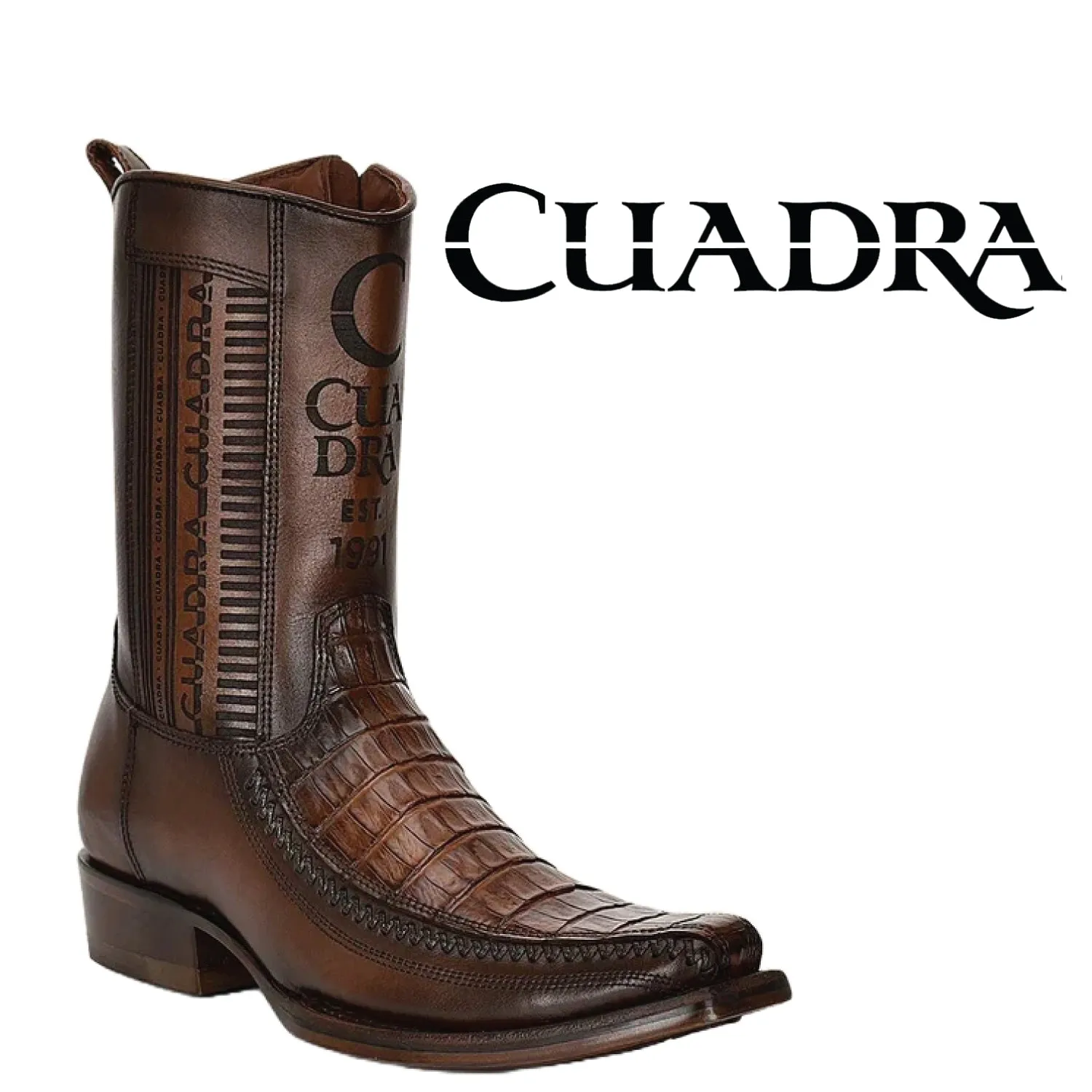 CUADRA Men's Exotic Leather Caiman Boot Western CU698