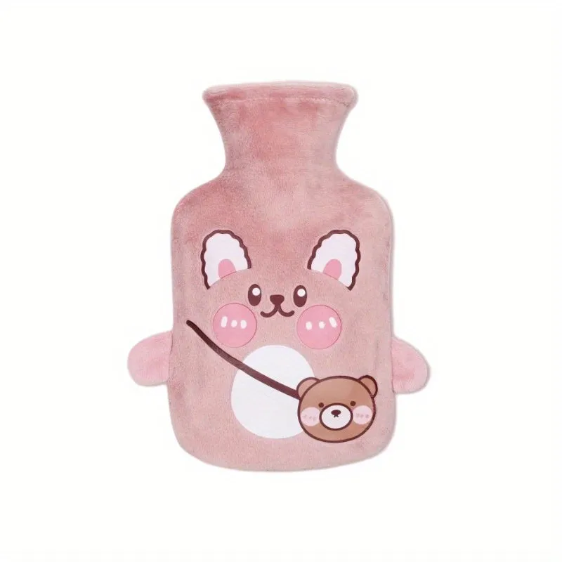 Cute Plush Hot Water Bottle - Reusable No-Electricity Warm Compress Bag for Hands & Abdomen, Non-Feather, Comfort Winter Warmer for Ages 14 