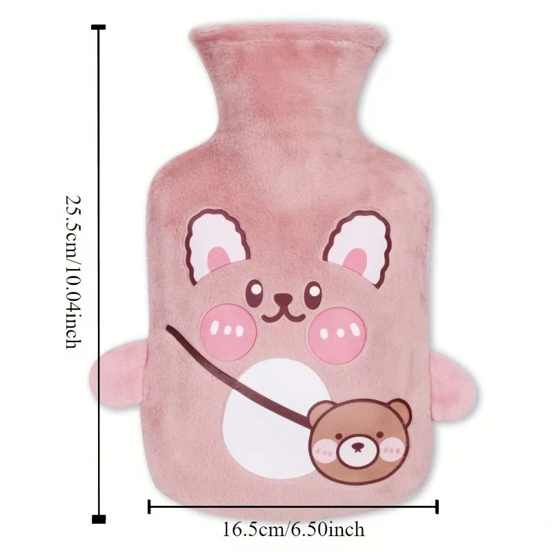 Cute Plush Hot Water Bottle - Reusable No-Electricity Warm Compress Bag for Hands & Abdomen, Non-Feather, Comfort Winter Warmer for Ages 14 