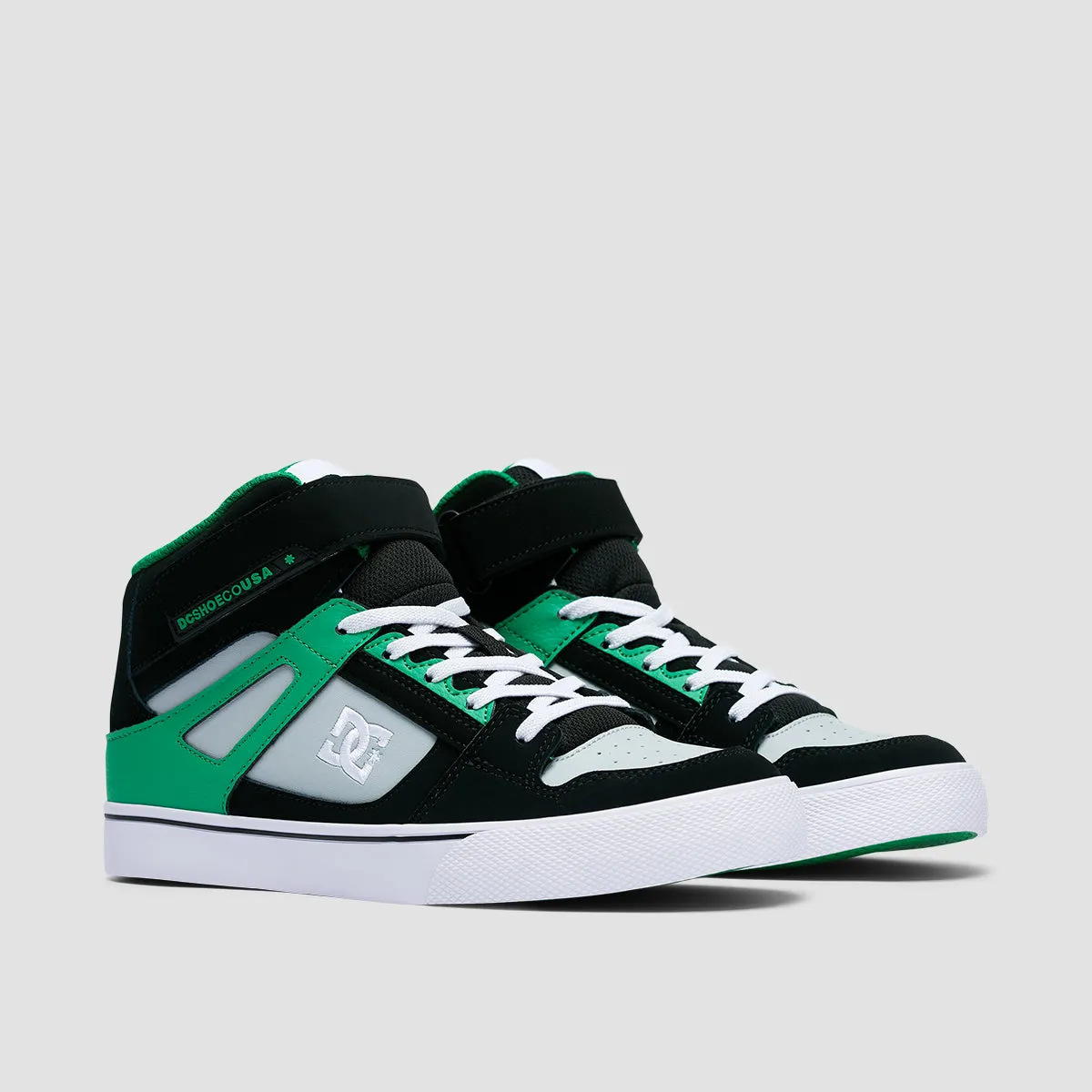 DC Pure HT EV High Top Shoes - Black/Kelly Green - Kids