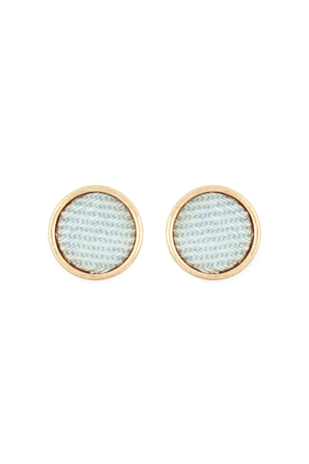 Denim Button Earrings