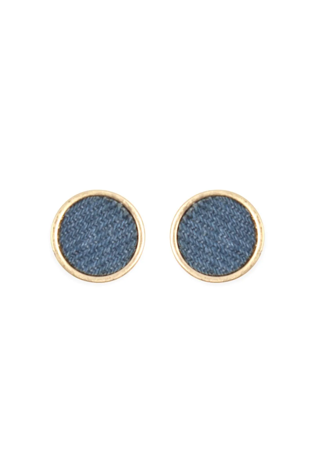 Denim Button Earrings