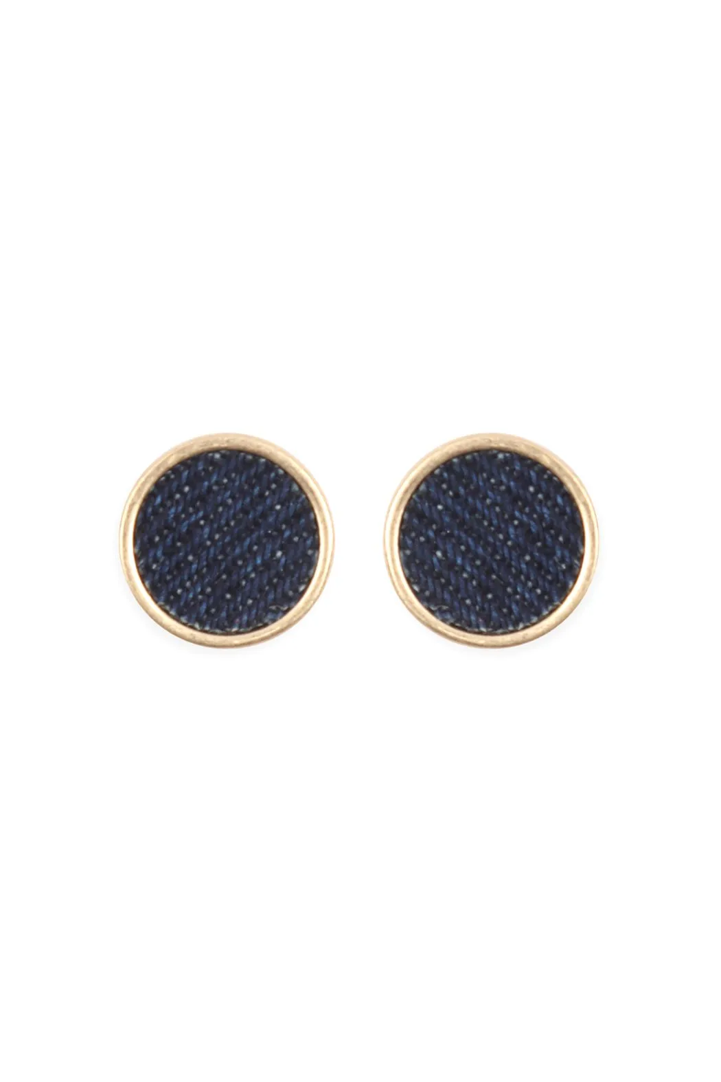 Denim Button Earrings