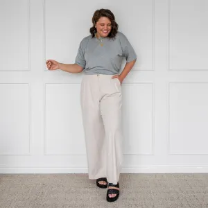 Denyse stretch linen pant - sand