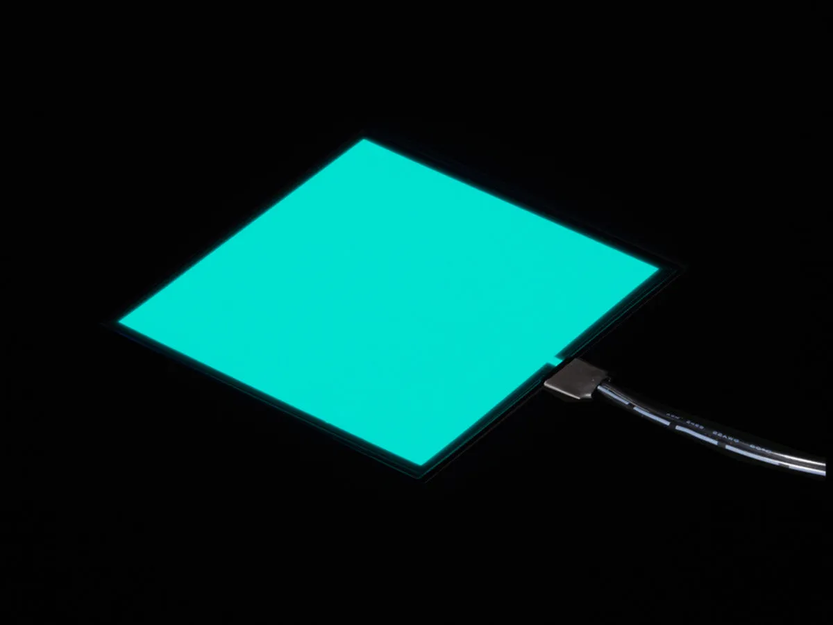 Electroluminescent (EL) Panel - 10cm x 10cm Aqua