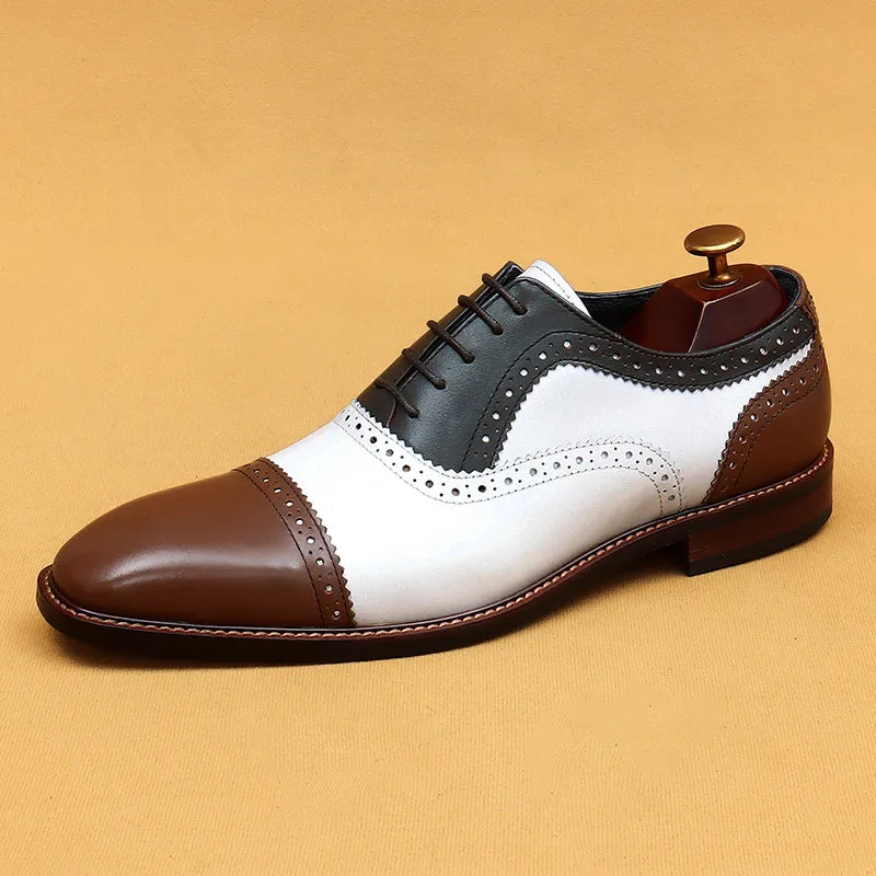 Elegant Carved British Leather Formal Shoes