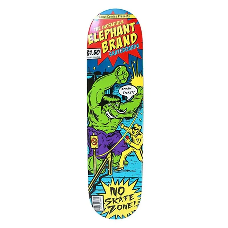 Elephant 8.5" x 32.5" Brand Smash Ticket (GREEN) Skateboard Deck