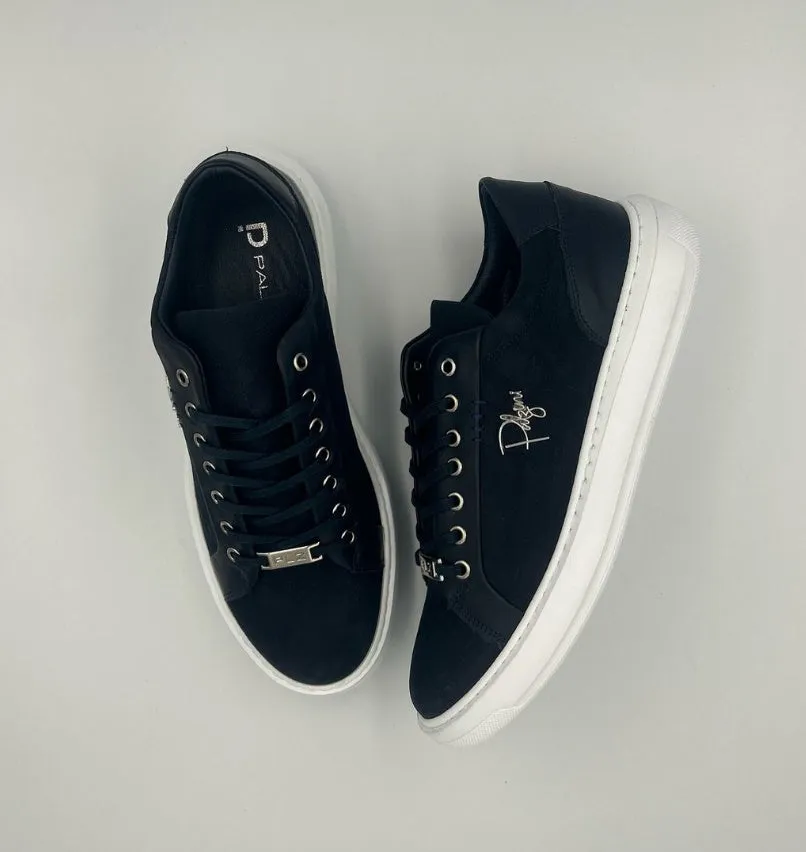 “EQUINOX” LOW-TOP SNEAKERS IN NAVY SUEDE WITH WHITE SOLE