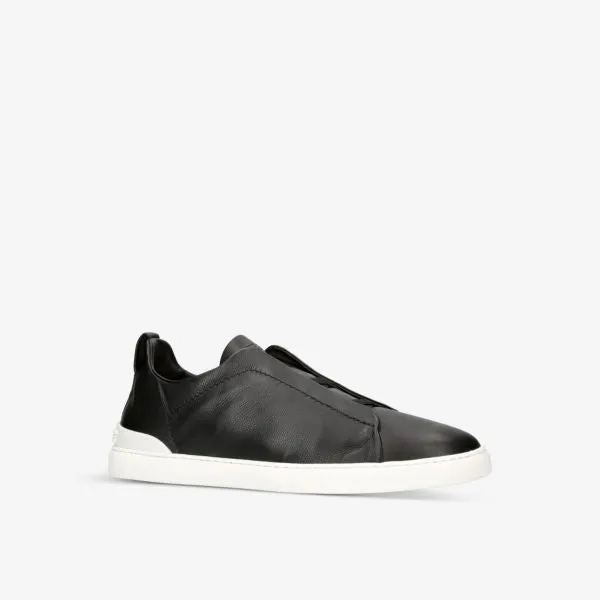 Ermenegildo Zegna Triple Stitch leather sneakers, black