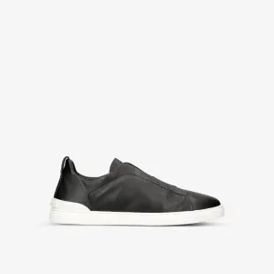 Ermenegildo Zegna Triple Stitch leather sneakers, black