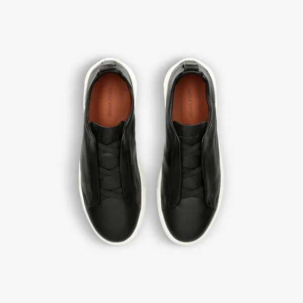 Ermenegildo Zegna Triple Stitch leather sneakers, black