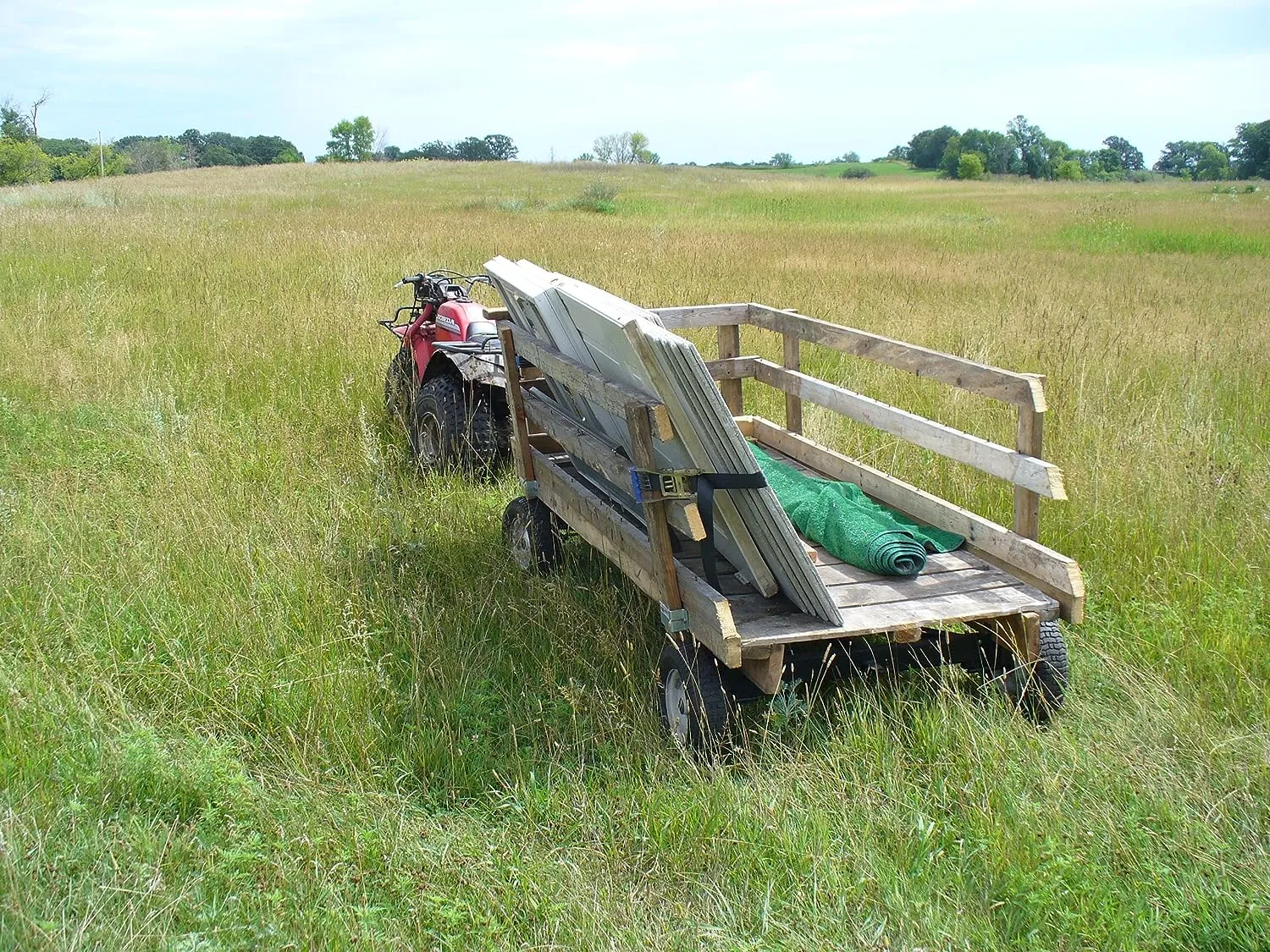 Field Tuff Utility Trailer Cart 225 lbs. Capacity For Tractor