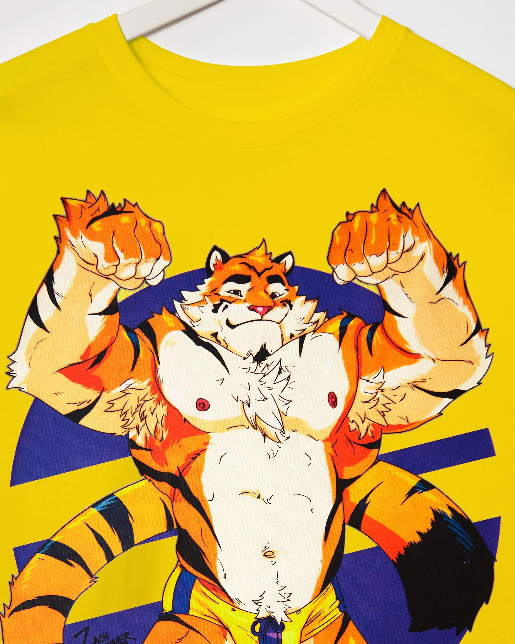 Flint the tiger! on  yellow - tee