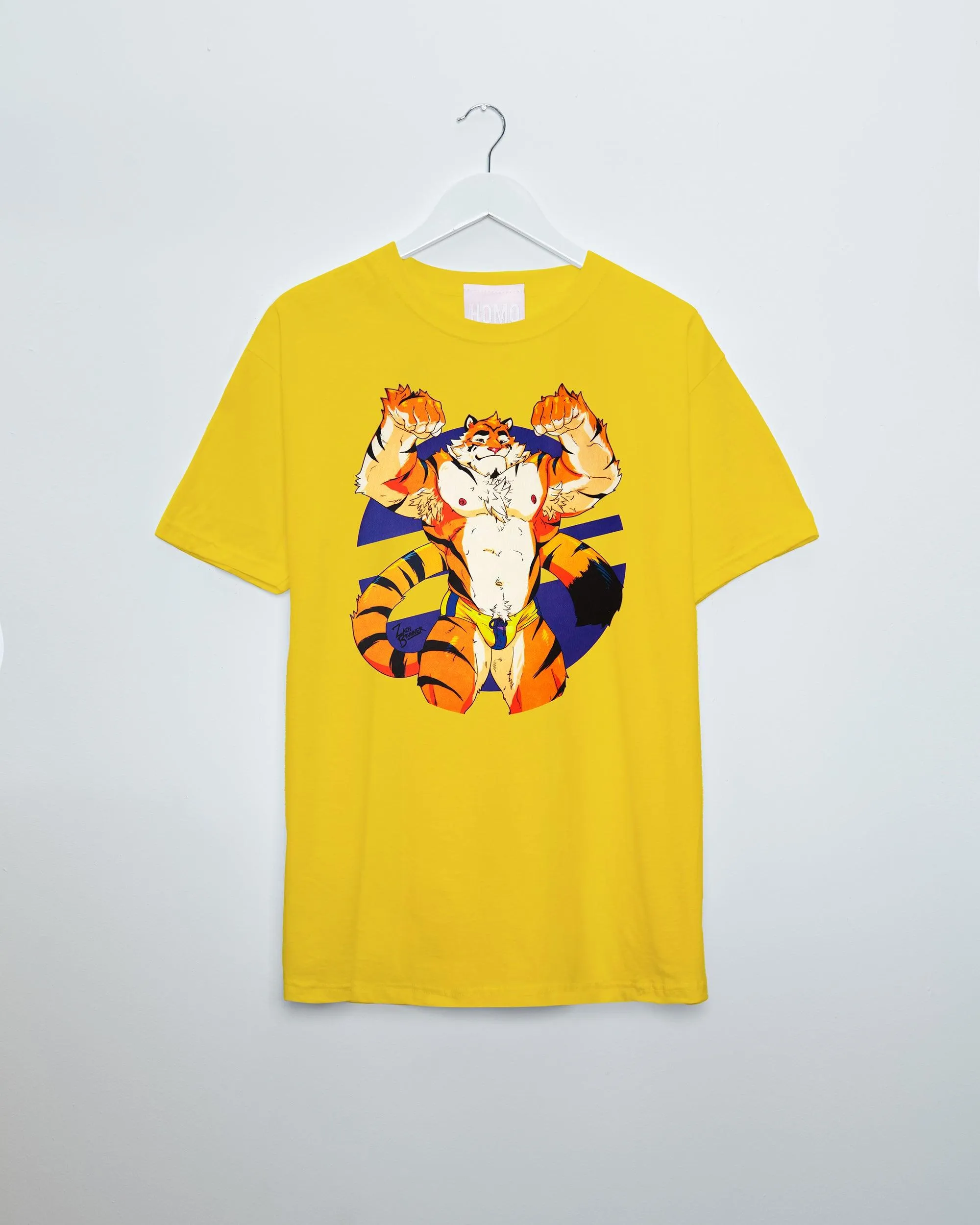 Flint the tiger! on  yellow - tee