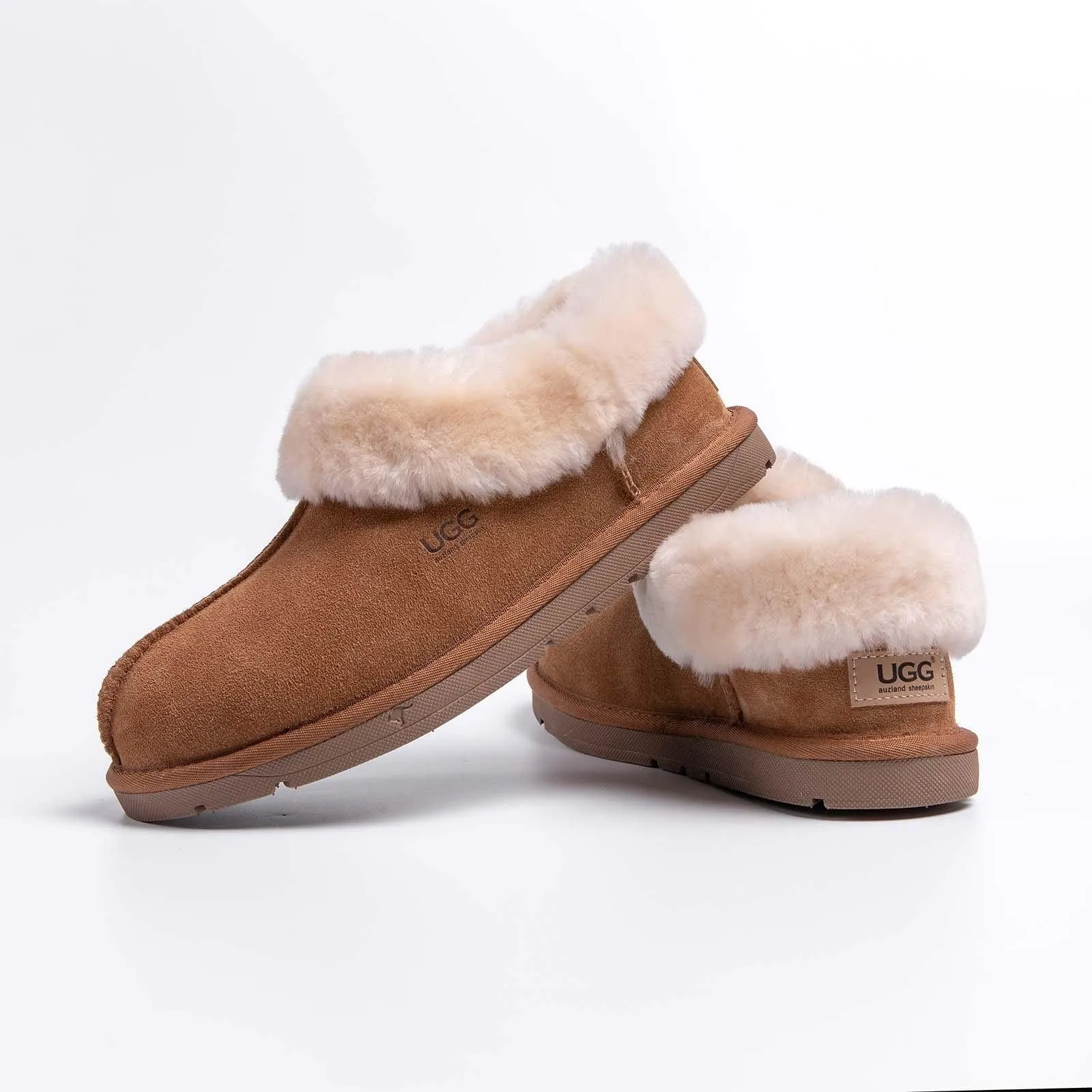 Genuine Merino Sheepskin Ankle Non-slip Home Slipper