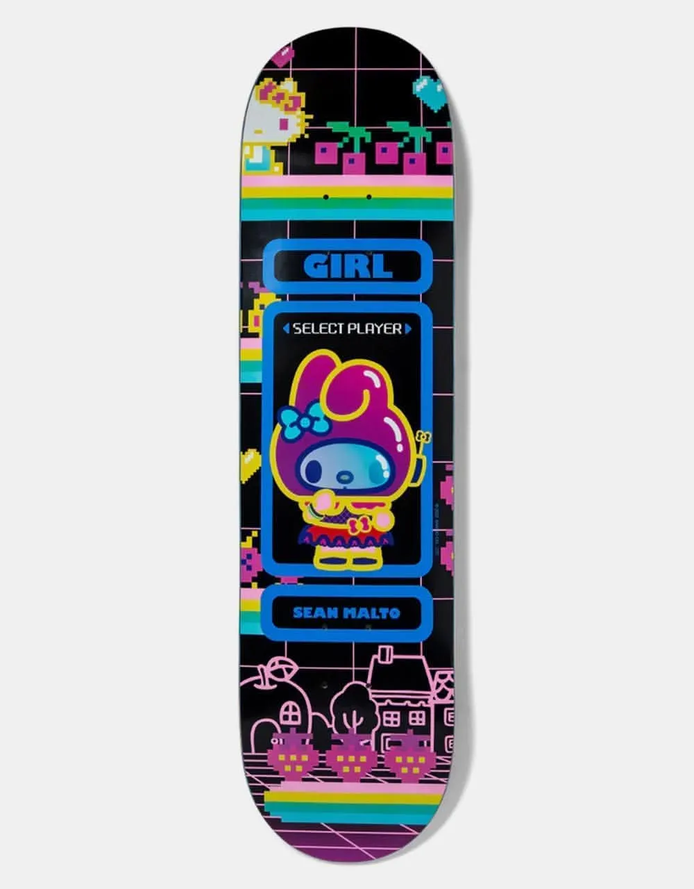 Girl x Sanrio Malto Kawaii Arcade Skateboard Deck - 8.25"