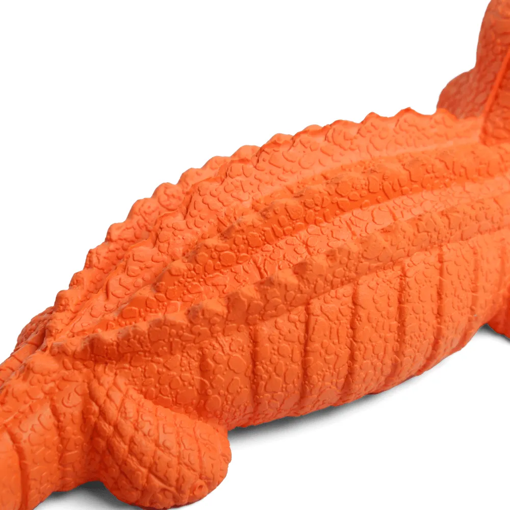 Goofy Tails Squeaky Rubber Crocodile Toy for Dogs