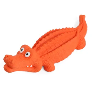 Goofy Tails Squeaky Rubber Crocodile Toy for Dogs