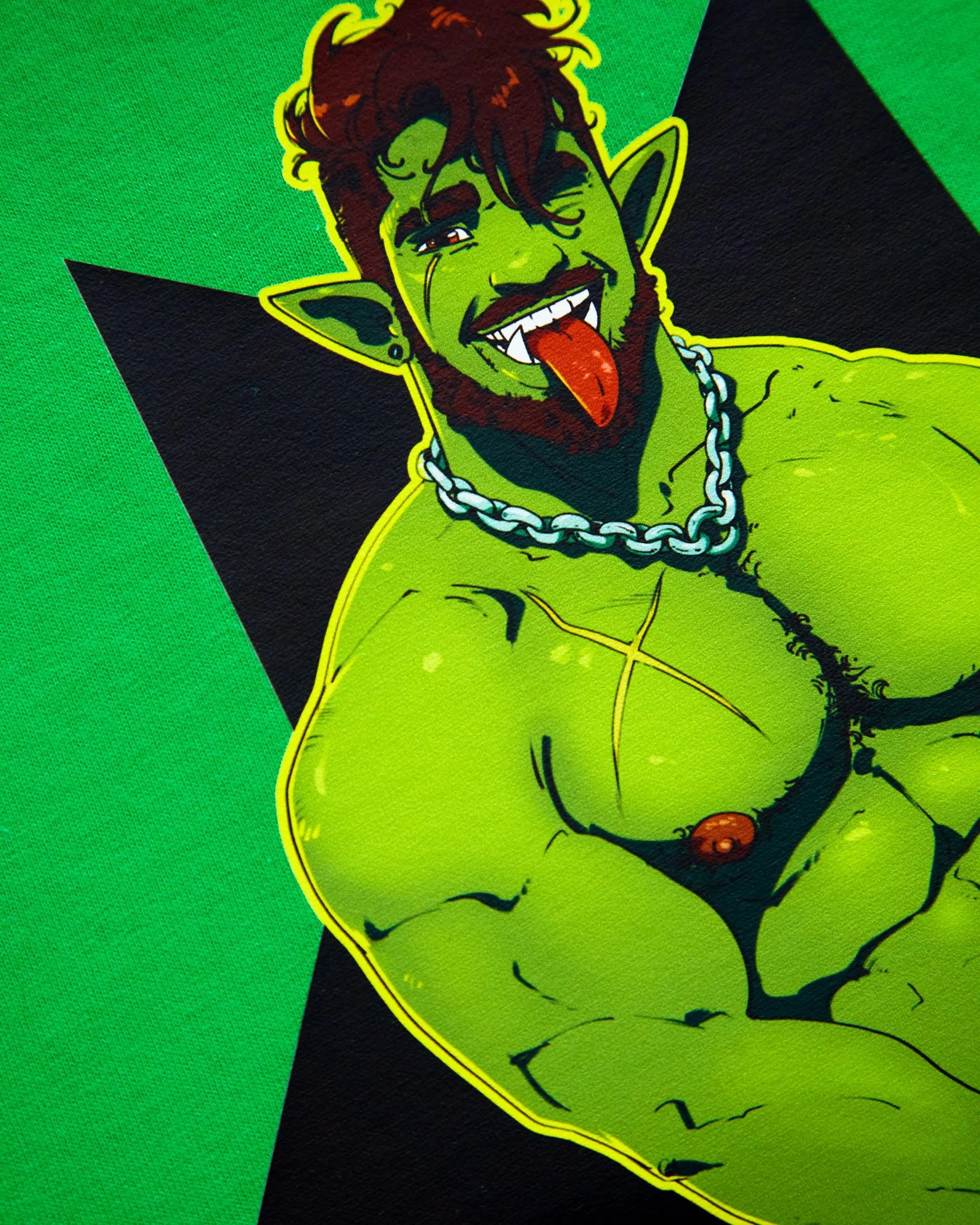 Gorok's naked! on green - crop top