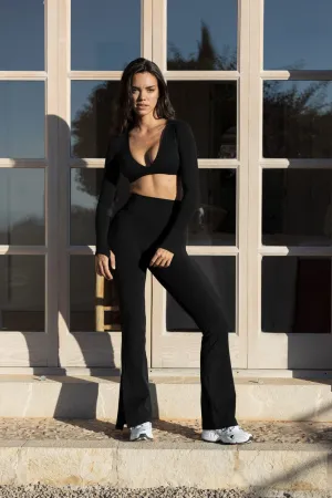 High Waist Flare Split-Leg Legging