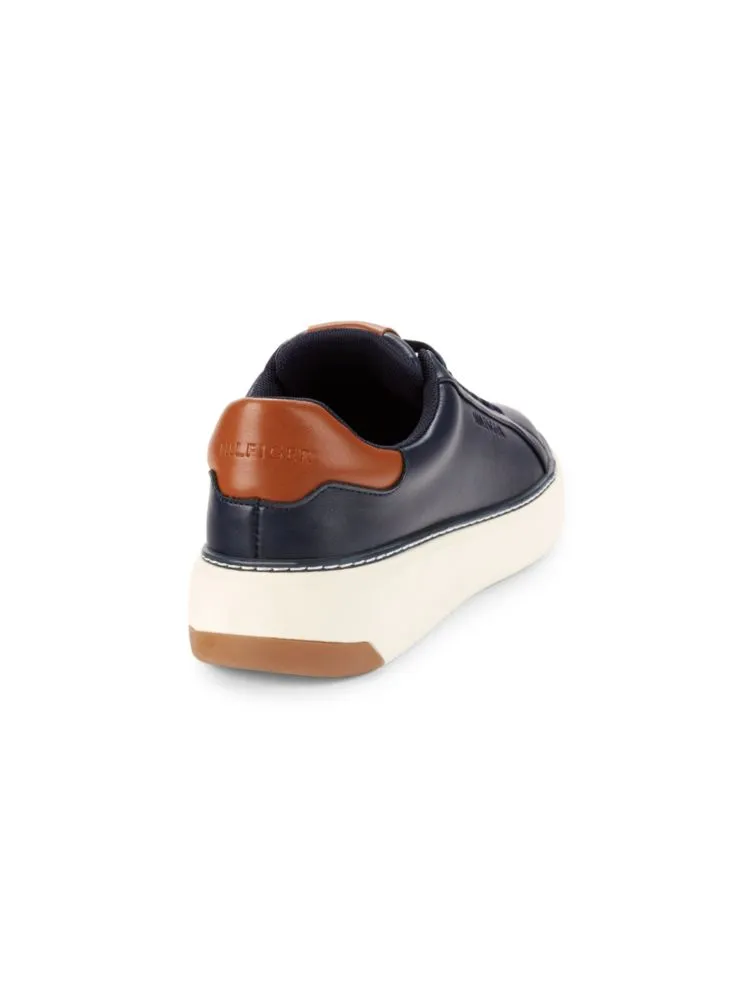 Hines Sneakers with Contrast Sole and Tommy Hilfiger Logo, Black