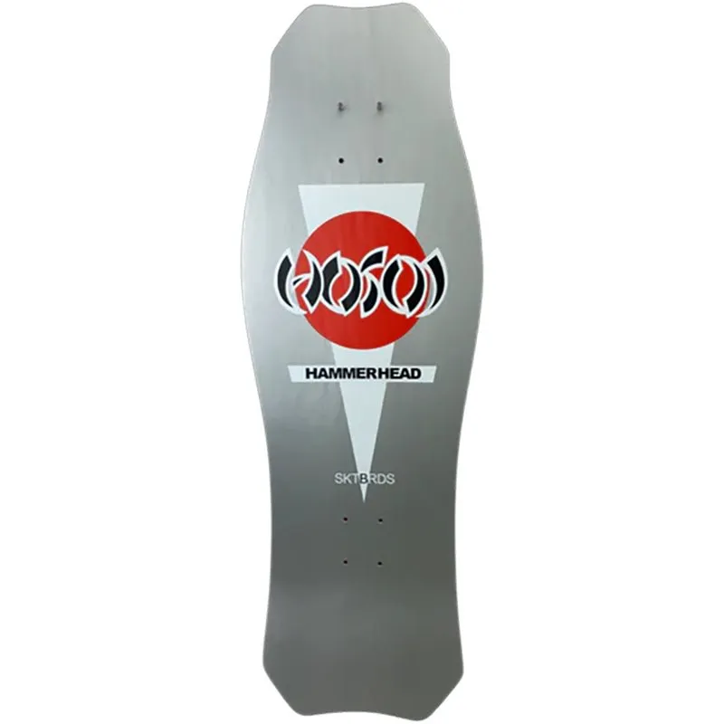 Hosoi 10.5" x 31" OG Hammerhead Double Take Gold/Silver Dip Krystal Clear Grip Applied Skateboard Deck