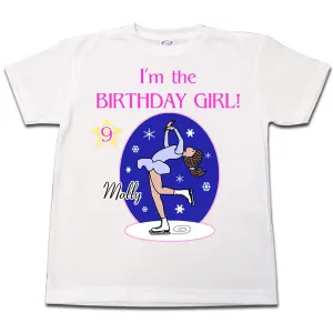 Ice Skating Birthday Shirt - Layback Skater