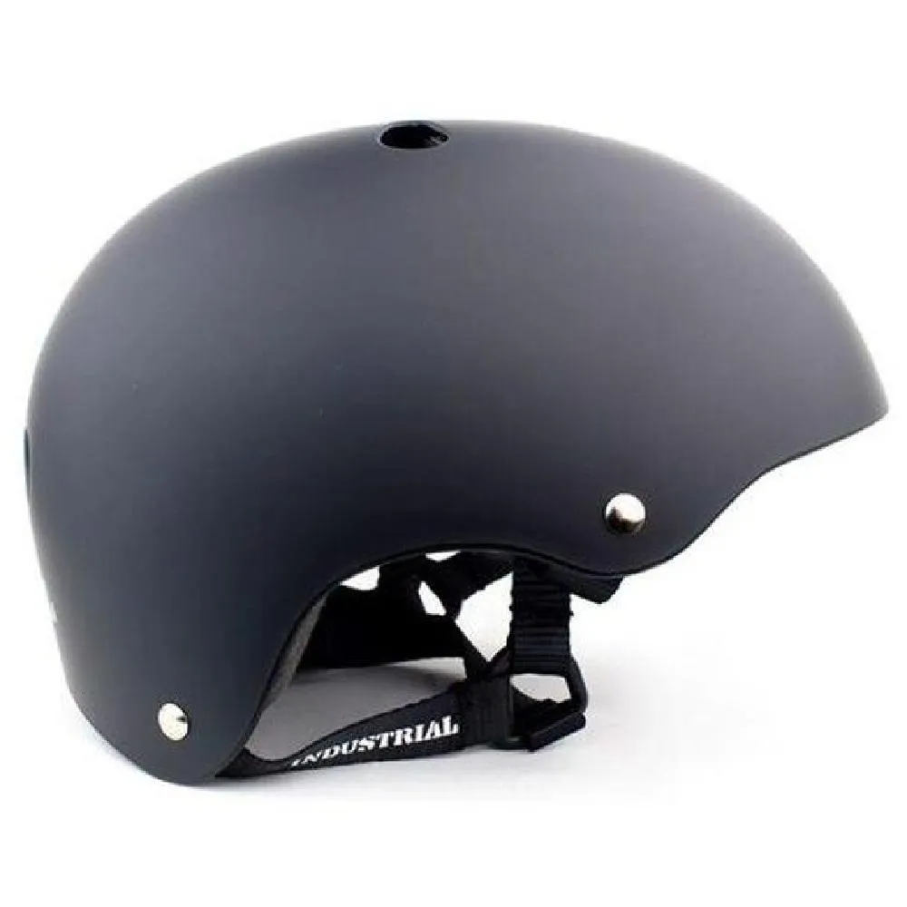 Industrial Flat Black Longboard Skateboard Skate Helmet