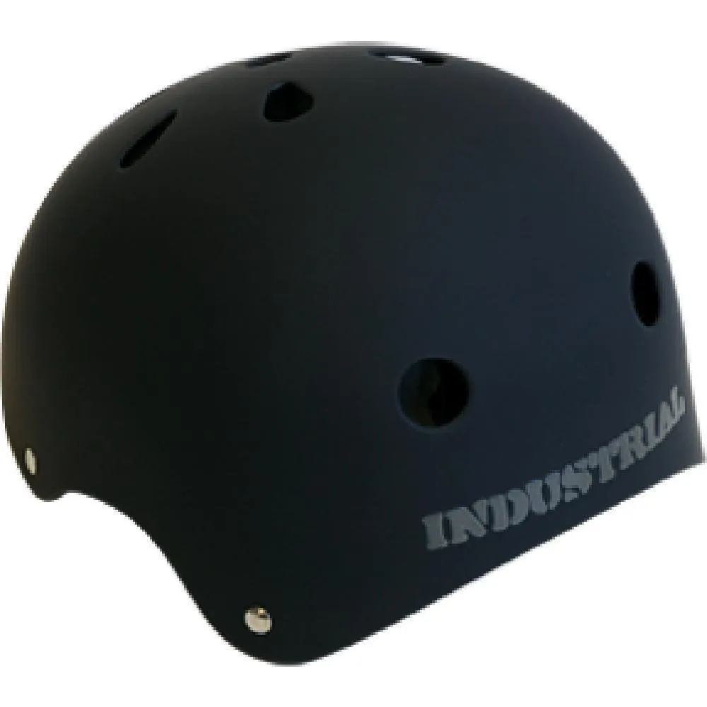 Industrial Flat Black Longboard Skateboard Skate Helmet