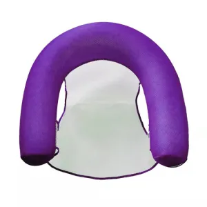 Inflatable Water Sofa Reclining Chair Floating Bed Foldable Hammock With Net(Purple)