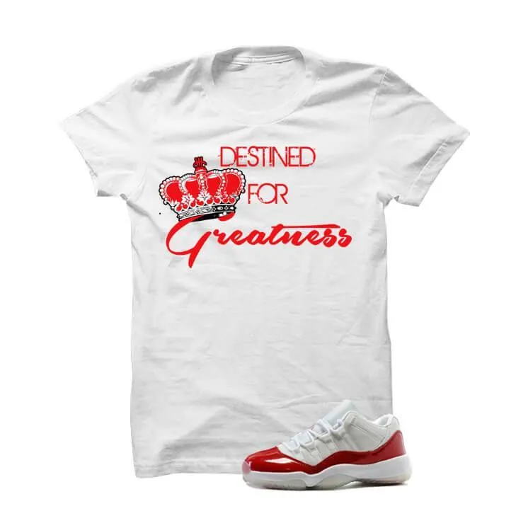 Jordan 11 Low Varsity Red White T Shirt (Destined For Greatness)