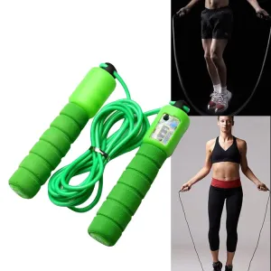 Jump Ropes with Counter Sports Fitness Adjustable Fast Speed Counting Jump Skip Rope Skipping Wire(Green)