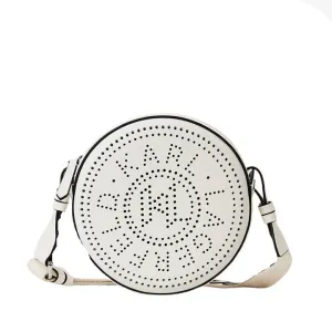 KARL LAGERFELD  ROUND PERFORATED WHITE BAG