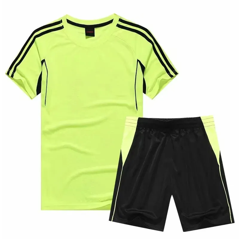 Kids Adult Soccer Jersey Set Child Men Two Pieces Football Tracksuit Sports Kit Football Training Suit Team Soccer Uniform