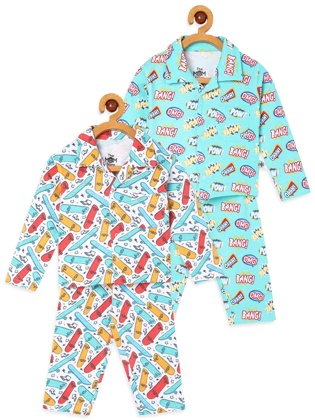 Kids Pajama Set Combo of 2-Ready To Skate & Mighty Fighter