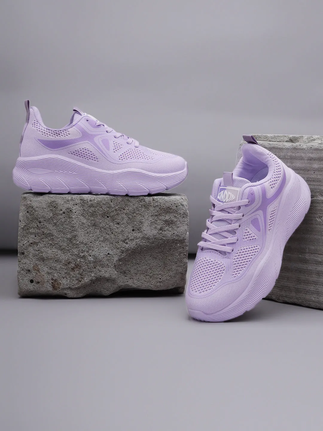 Lilac Mesh Lace-Up Sneakers (TC-RS3613-LILAC)