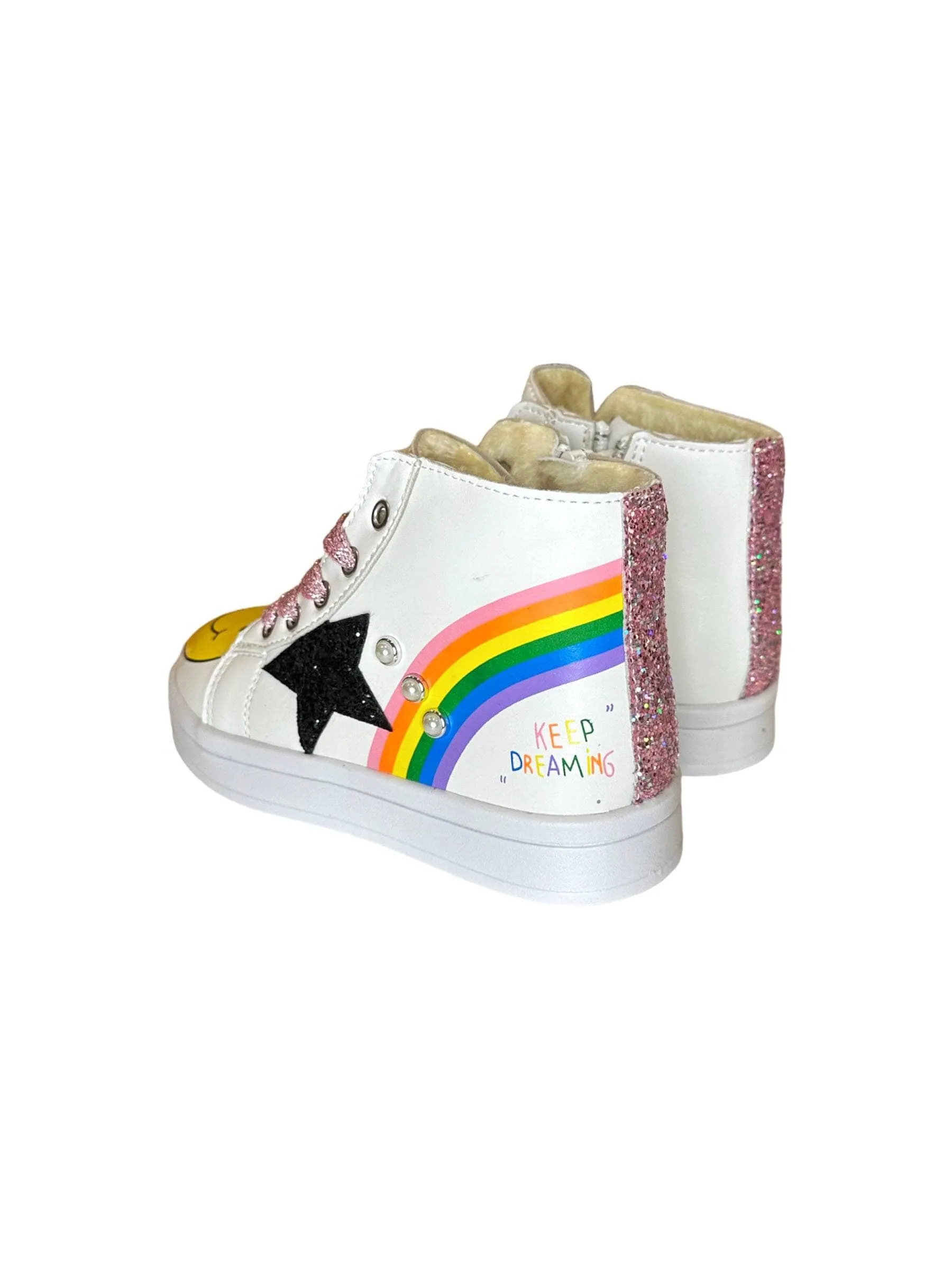 LOL Rainbow Smiley Hi Top Sneaker