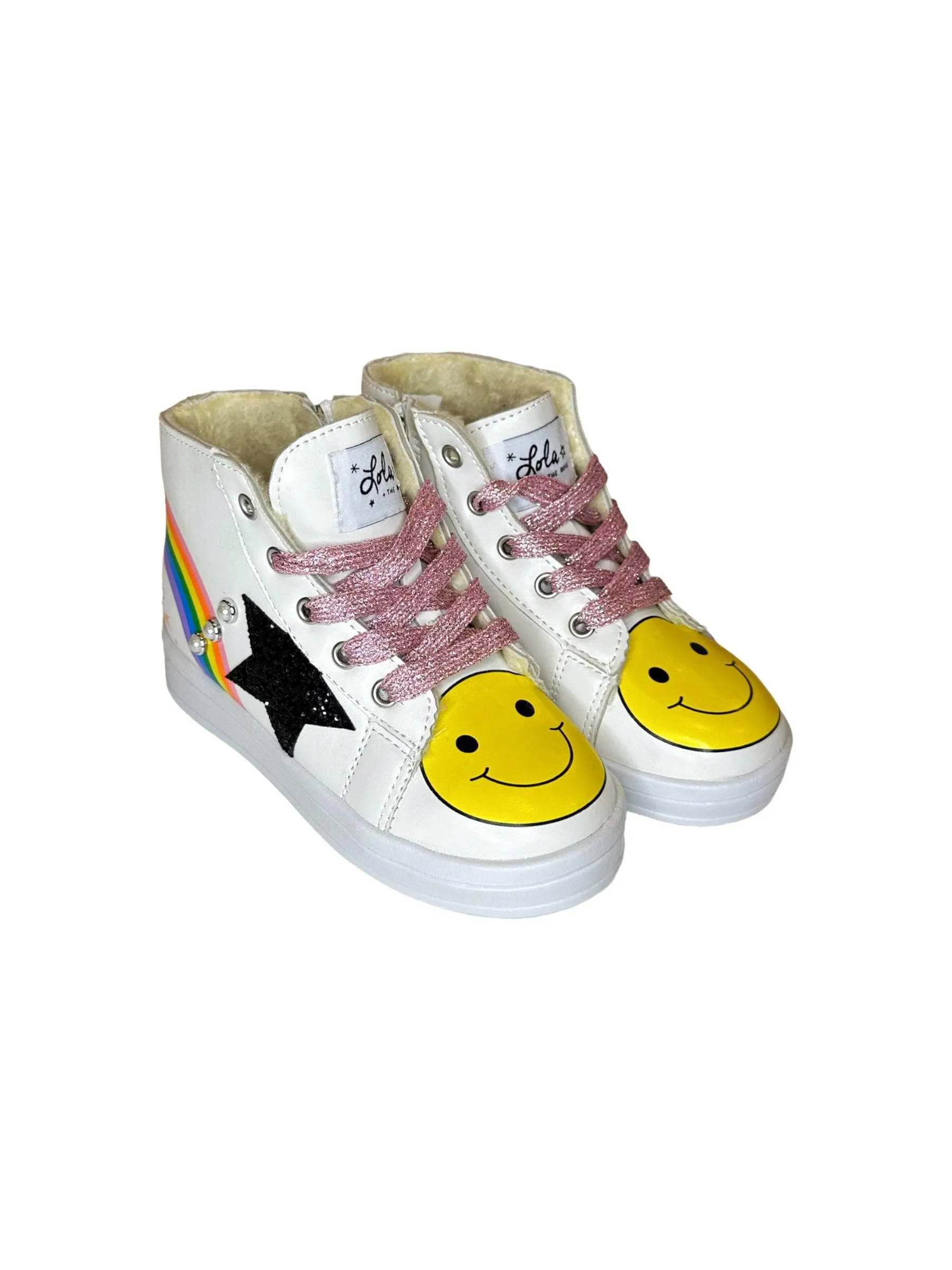 LOL Rainbow Smiley Hi Top Sneaker