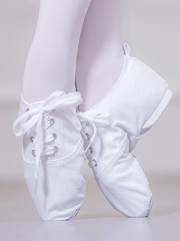 Low Top Jazz Dance Shoes Frenulum-free Canvas Soft Sole Exercise Shoes