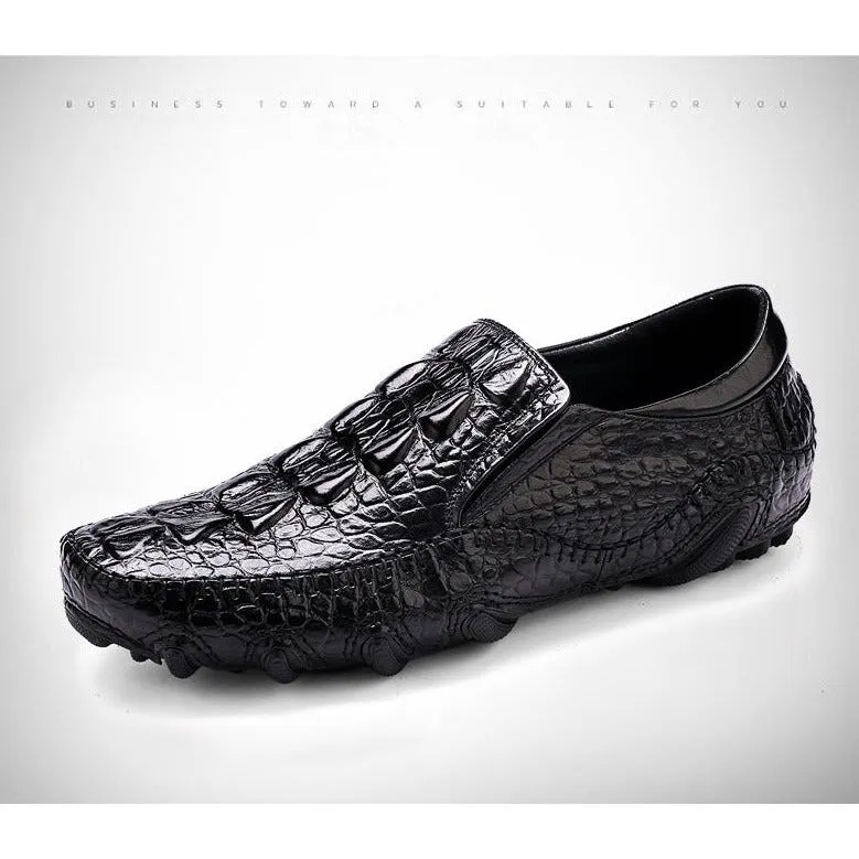 Luxury Alligator Texture Slip-On Oxford Shoes