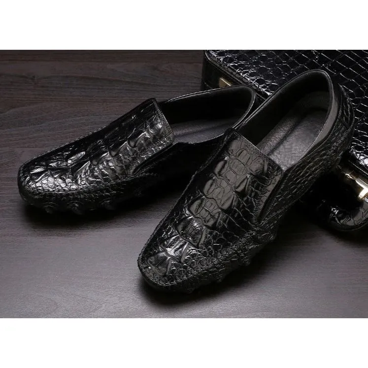 Luxury Alligator Texture Slip-On Oxford Shoes