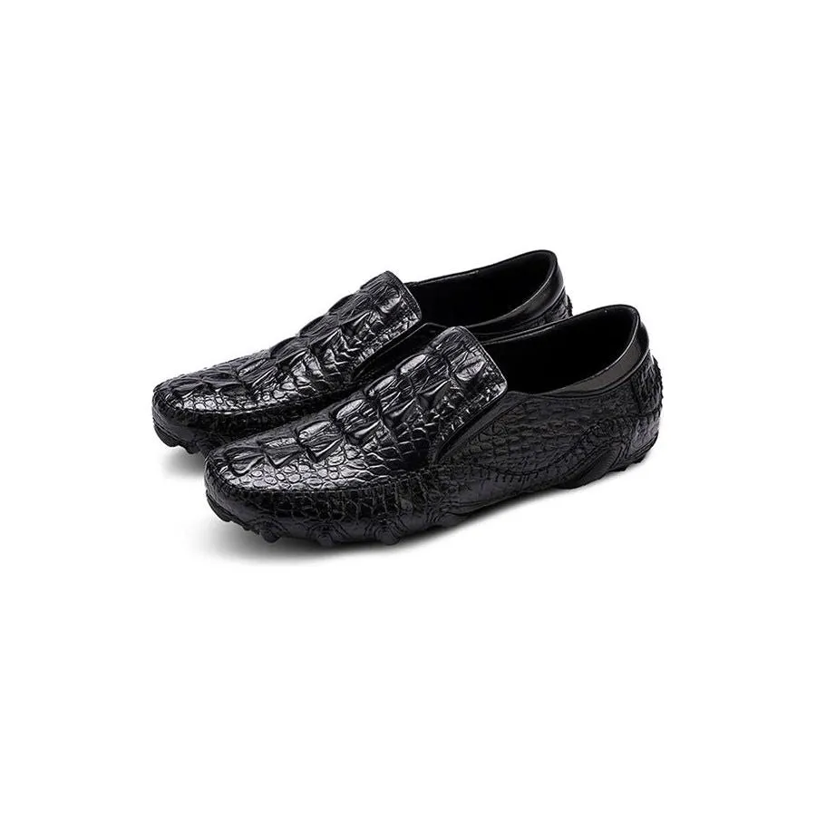 Luxury Alligator Texture Slip-On Oxford Shoes