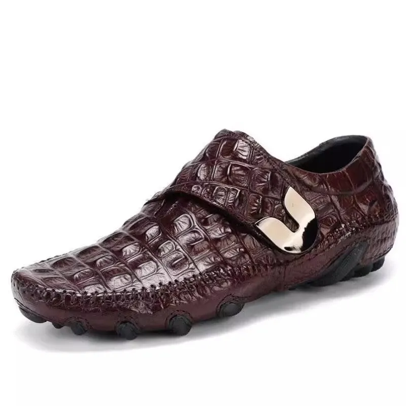 Luxury Alligator Texture Slip-On Oxford Shoes